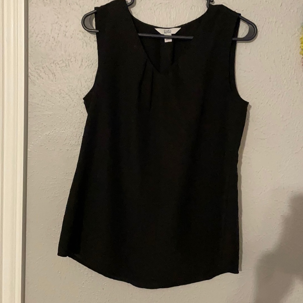 Black sleeveless top